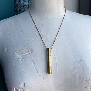 Gold Cylinder Pendant Necklace